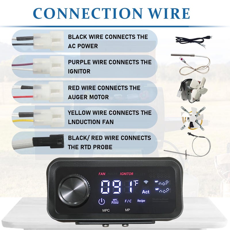 FCCUM Replacement 80146 Digital PID Control Board Parts for PB850PS2, Compatible with Pit Boss Pro Series II 850 Wood Pellet Grill, Comes with WiFi and Bluetooth Function - Image 5